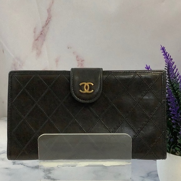 GUC CHANEL Long Black Wallet - Picture 1 of 13